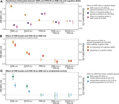 Copy-number variants and polygenic risk for intelligence confer risk for autism spectrum disorder irrespective of their effects on cognitive ability